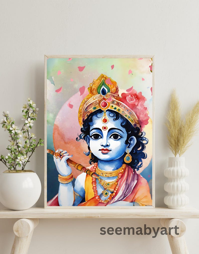 Lord Krishna ,lord Krishna Painting ,lord Krishna Wall Art ,baby Lord