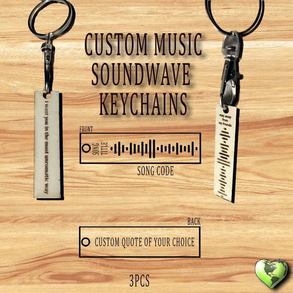 spotify code keychain, music soundwave spotify charm accesory, apple soundcloud gift for friend birthday, valentines day,  special occasions