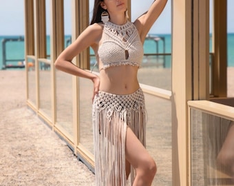 Macrame Top and Skirt Set Video Tutorial: Bohemian Rave Outfit (English Subtitles)