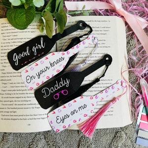 witty smut paddle bookmark set, cardstock and laminated bookish bookmark, gifts for book lovers