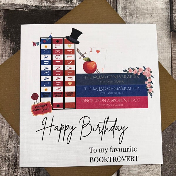 Caraval Book stack birthday card