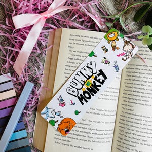 Bunny VS monkey children's bookmark, gifts for book lovers, kids bookmark