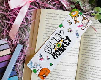Bunny VS monkey children's bookmark, gifts for book lovers, kids bookmark