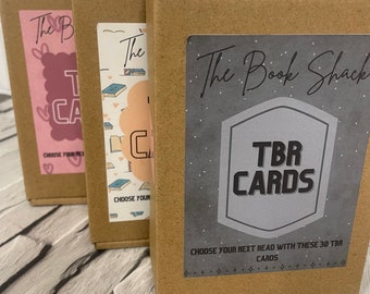 TBR book prompt card game, Bookish gifts for book lovers, to be read book shelf