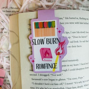 Joli signet magnétique romanesque fait main à combustion lente, cadeaux mignons pour les amateurs de lecture, marqueur de page brillant