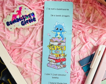 Book Dragon hoarder Bookmark – Cute and Whimsical Design for Book Lovers, gifts for book worms