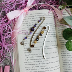 Handmade beaded bookmark, book charms, bookish gifts for book lovers
