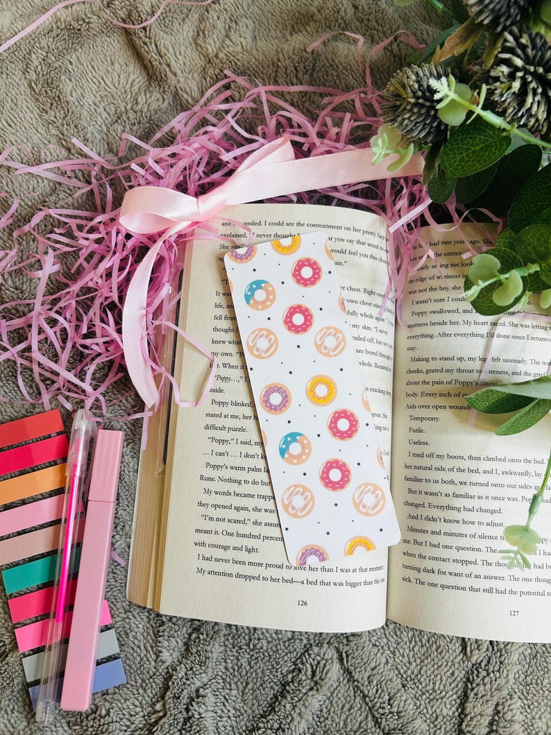 Cute Donut Bookish Bookmark, Gifts for Book Lovers, Funky Bookmarks