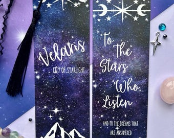 VELARIS, ACOTAR bookmark, double sided, a court of thorns and roses. Sarah j Mass. Bookish gifts, bookworm.