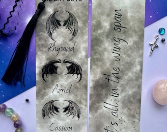 The Bat boys, OFFICIALLY LICENSED, ACOTAR bookmark, double sided, a court of thorns and roses. Sarah j Mass. Bookish gifts, bookworm.