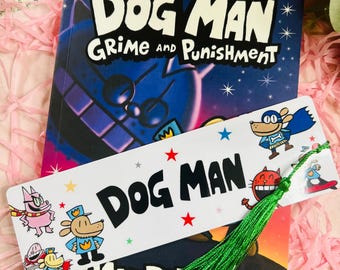 Dog Man children's bookmark, gifts for book lovers, kids bookmark