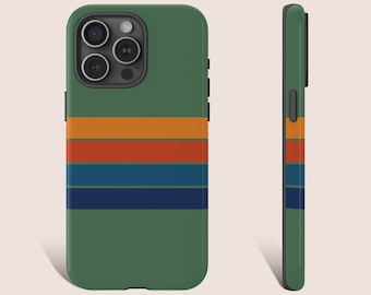 Retro Stripes Phone Case Vintage Style Phone Case Retro Colored Phone Case For iPhone 15 14 13 12 11 X Pro Plus Galaxy s24 s23 Pixel 8 0376