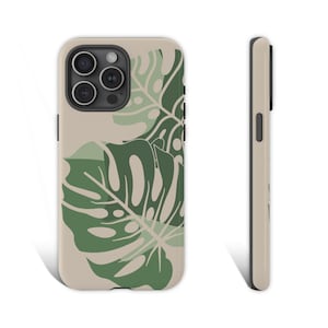 Monstera Phone Case, Monstera Leaf Phone Case, Tropical Leaf Phone Case for iPhone 16 15 14 13 12 11 X Pro Galaxy s25 s24 s23 Google Pixel 9