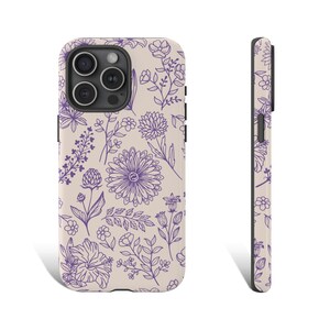 Lavender Phone Case Lilac Phone Case Purple Floral Phone Case for iPhone 15 14 13 12 Pro Max XR XS 8 Plus Galaxy S24 S23 Pixel