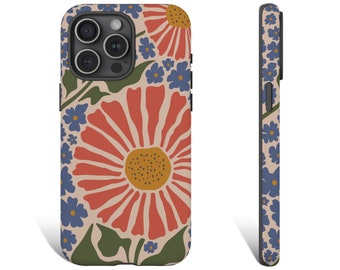 Boho Sunflower Phone Case Aesthetic Floral Phone Case Boho Phone Case for iPhone 15 14 13 12 Pro Max XR XS 8 Plus Galaxy S24 S23 Pixel 0355
