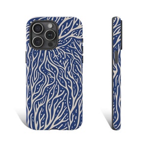 Abstract Coral Reef Phone Case Blue Corals Phone Case Ocean Phone Case For iPhone 15 14 13 12 11 X XR 8 Pro Galaxy s23 Pixel 7 6 5 Pro