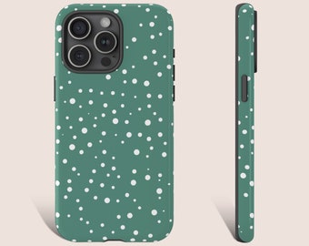 Polka Dot Grün Handyhülle Gepunktete Grün Handyhülle Como Farbe Handyhülle Für iPhone 15 14 13 12 Pro Max XR Plus Galaxy S24 S23 Pixel 7 0421