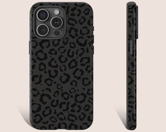Modern Black Phone Case, Leopard Print Phone Case, Animal Print Phone Case, Phone Case For iPhone 15 14 13 12 Pro Max XR Galaxy s23 s22 0220