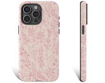 Pink Phone Case, Rose Pink Floral Phone Case, Light Pink Phone Case for iPhone 16 15 14 13 12 Pro Galaxy s25 s24 s23 Google Pixel 9 8 7 0322