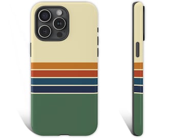 Retro Stripes Phone Case, Vintage Style Phone Case, Retro Color Phone Case For iPhone 16 15 14 13 Pro Max XR XS Plus Galaxy s24 s23 s22 0156
