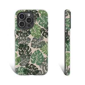 Monstera Phone Case, Monstera Leaf Phone Case, Botanical Phone Case for iPhone 16 15 14 13 12 11 Pro Galaxy s25 s24 s23 Pixel 9 8 7 6 Pro