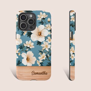 Customize iPhone Case Personalized iPhone Case Custom Floral Phone Case For iPhone 15 14 13 12Pro Max XR Plus Tough Flower Phone Case 0362