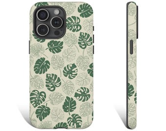 Coque de téléphone Monstera Plante Monstera Coque de portable plante pour iPhone 15 14 13 12 Pro Max XS 8 Plus Galaxy S24 S23 Pixel 8 8Pro 7 6 0192