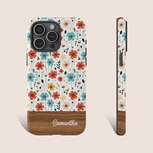 Customize iPhone Case Personalized iPhone Case Flower Phone Case For iPhone 15 14 13 12Pro Max Plus Galaxy s23 Tough Flower Phone Case 0348