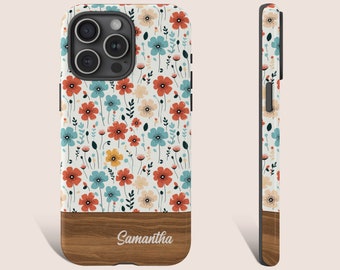 Customize iPhone Case Personalized iPhone Case Flower Phone Case For iPhone 15 14 13 12Pro Max Plus Galaxy s23 Tough Flower Phone Case 0348