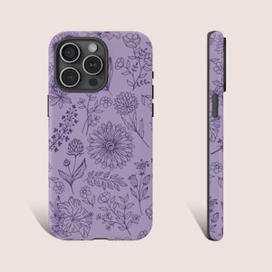 Lavender Phone Case Lilac Floral Phone Case Purple Phone Case for iPhone 15 14 13 12 Pro Max XR XS 8 Plus Galaxy S24 S23 Pixel