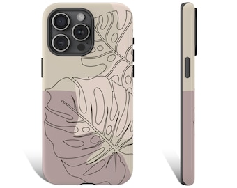 Funda para teléfono Monstera, Funda para teléfono con planta Monstera, Funda para teléfono con diseño de planta, Funda para teléfono para iPhone 15 14 13 12 11 X XR 8 Pro Max Plus Galaxy 0253