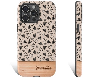 Funda personalizada para iPhone con diseño de corazón Funda personalizada para iPhone con diseño de corazón Funda para teléfono para iPhone 15 14 13 12 11 X XR Pro Max Plus Galaxy s23 s21 s10 0340