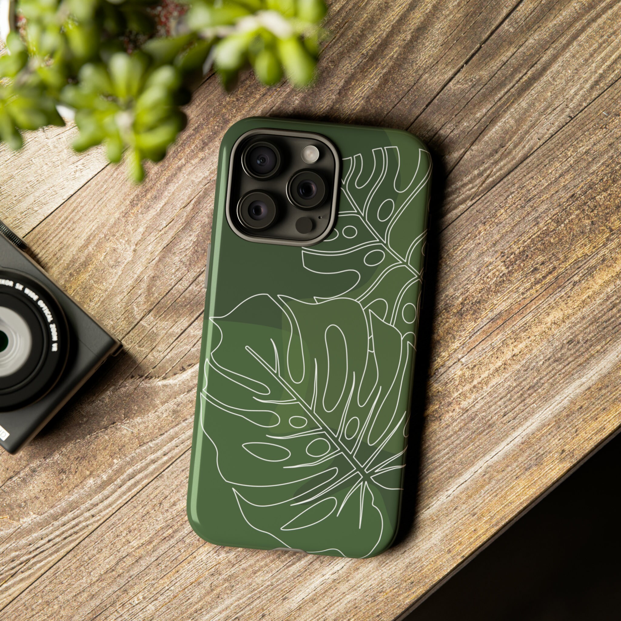 【Harper & Blake】UK発★手帳型スマホケース 葉/Monstera Monstera Phone Case (Green) | Harper & Blake