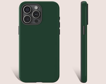 Dark Green Phone Case, Whole Green Phone Case, Green Phone Case For iPhone 16 15 14 13 12 11 X XR Pro Plus Galaxy s26 s25 Pixel 9 8 7 6 0068