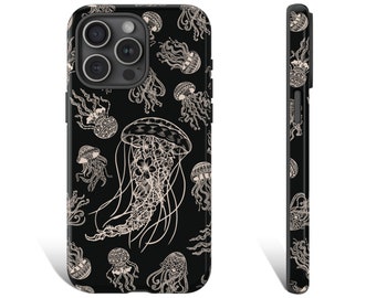 Black Jellyfish Phone Case, Jellyfish Iphone Case, Ocean Phone Case, Phone Case For iPhone 15 14 13 12 11 X XR 8 Pro Galaxy s23 0179