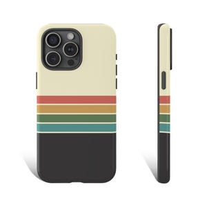 Retro Stripes Phone Case, Vintage Style Phone Case, Phone Case for iPhone 16 15 14 13 12 11 X XR Pro Galaxy s25 s24 s23 Google Pixel 9 8 7 6
