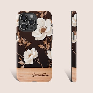 Custom Phone Case Personalized Phone Case Floral Custom Floral Phone Case For iPhone 15 14 13 12Pro Max XR Plus Tough Flower Phone Case 0047