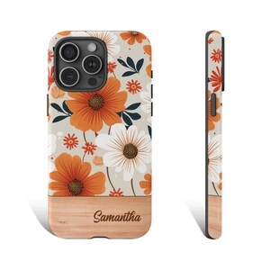 Customize iPhone Case Personalized iPhone Case Custom Floral Phone Case For iPhone 15 14 13 12Pro Max XR Plus Tough Flower Phone Case 0360