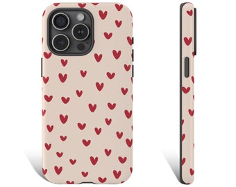 Heart Phone Case, Red Heart Phone Case, Love Phone Case, Gift for Valentine, Phone Case For iPhone 17 16 15 Galaxy s26 s25 Pixel 9 8 7 0096