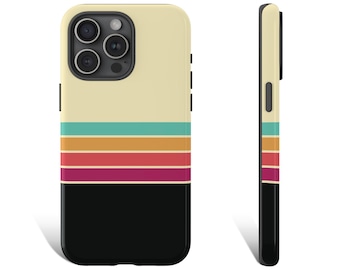 Retro Stripes Phone Case Vintage Phone Case Vintage Style Phone Case For iPhone 15 14 13 12 11 X Pro Max Plus Galaxy s24 s23 s22 Pixel 0281