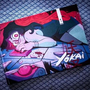 Manga FR „Yokai“ Band 1, gewidmet mit Zeichnung + Vorname