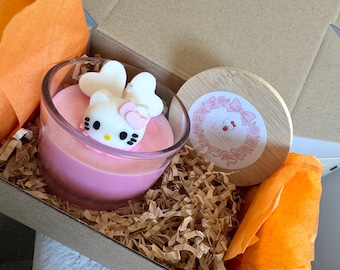 Kitty Themed Candle | Bows | Sanrio| 7oz Candle | Scented |soy