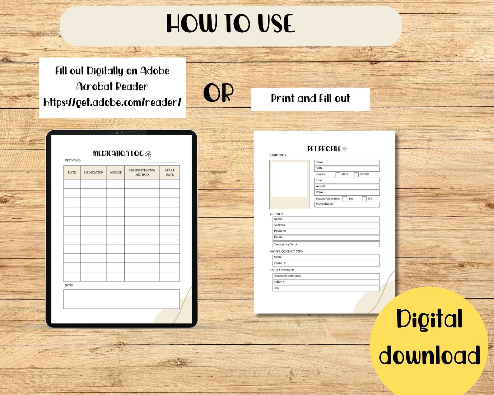 Printable Dog Care Planner Pet Planner Dog Care Organizer Instant ...
