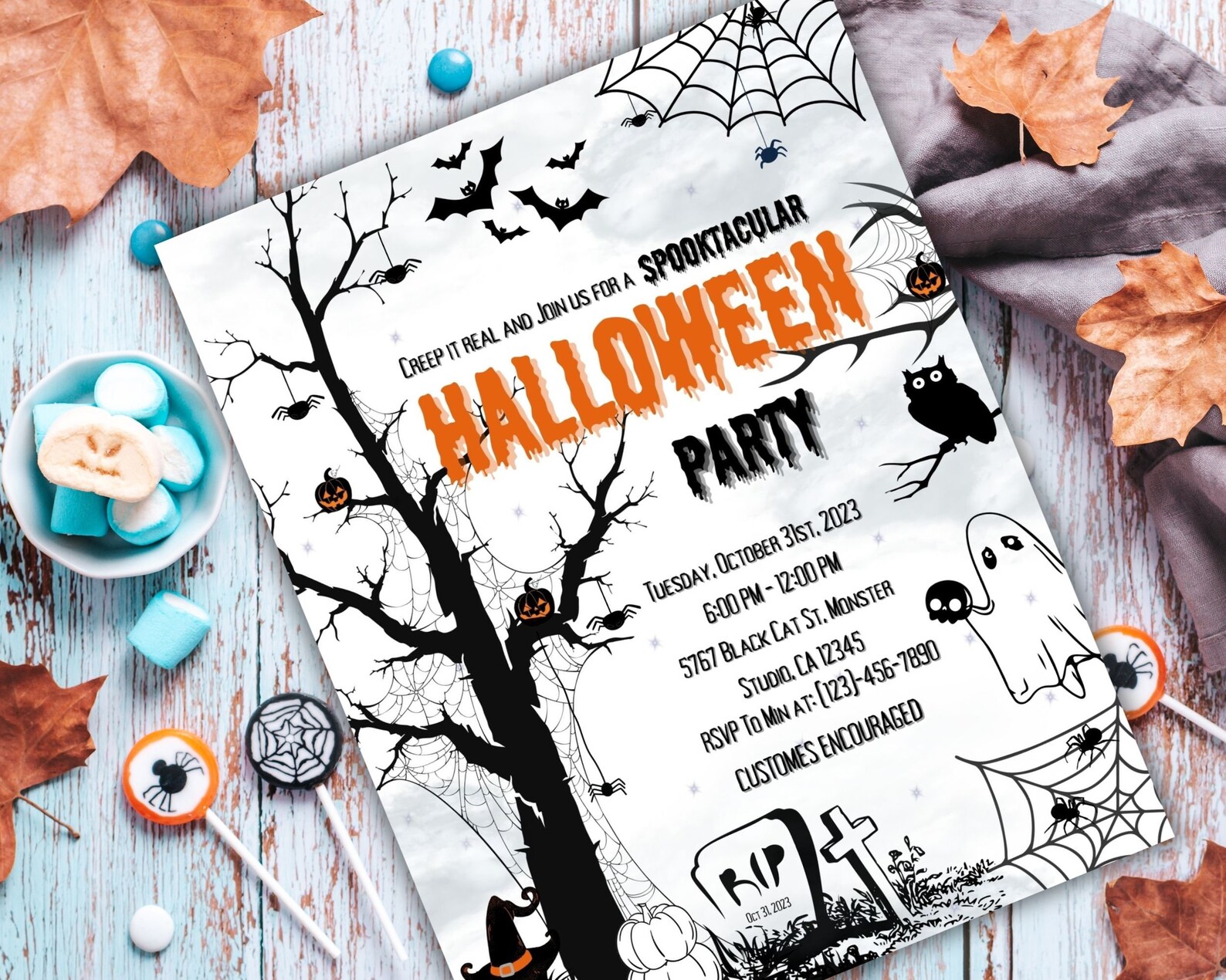 Editable Halloween Party Invitation Printable Halloween Party Digital ...