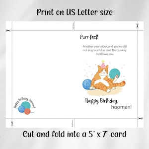 Printable Cat Birthday Card | Cat Birthday Card | Happy Birthday Card ...