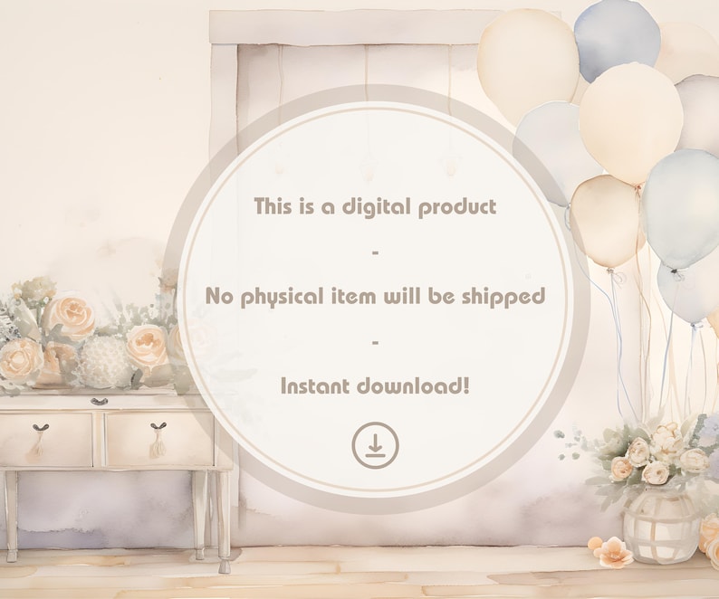 New Baby Neutral A4 15 Watercolour-Style Scrapbook Backgrounds Instant Download Baby Memories, Boy or Girl image 4