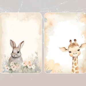 New Baby Neutral A4 15 Watercolour-Style Scrapbook Backgrounds Instant Download Baby Memories, Boy or Girl image 8