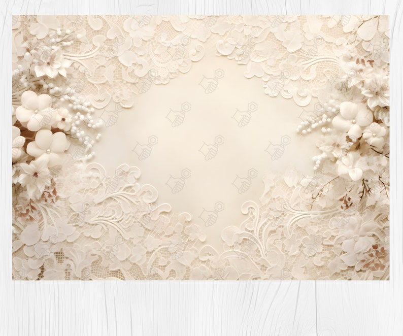 Elegant Ivory Lace and Floral Images 20x A4 Size Instant Download Perfect for Weddings, Baby Showers, Scrapbooking, Paper Crafts image 8