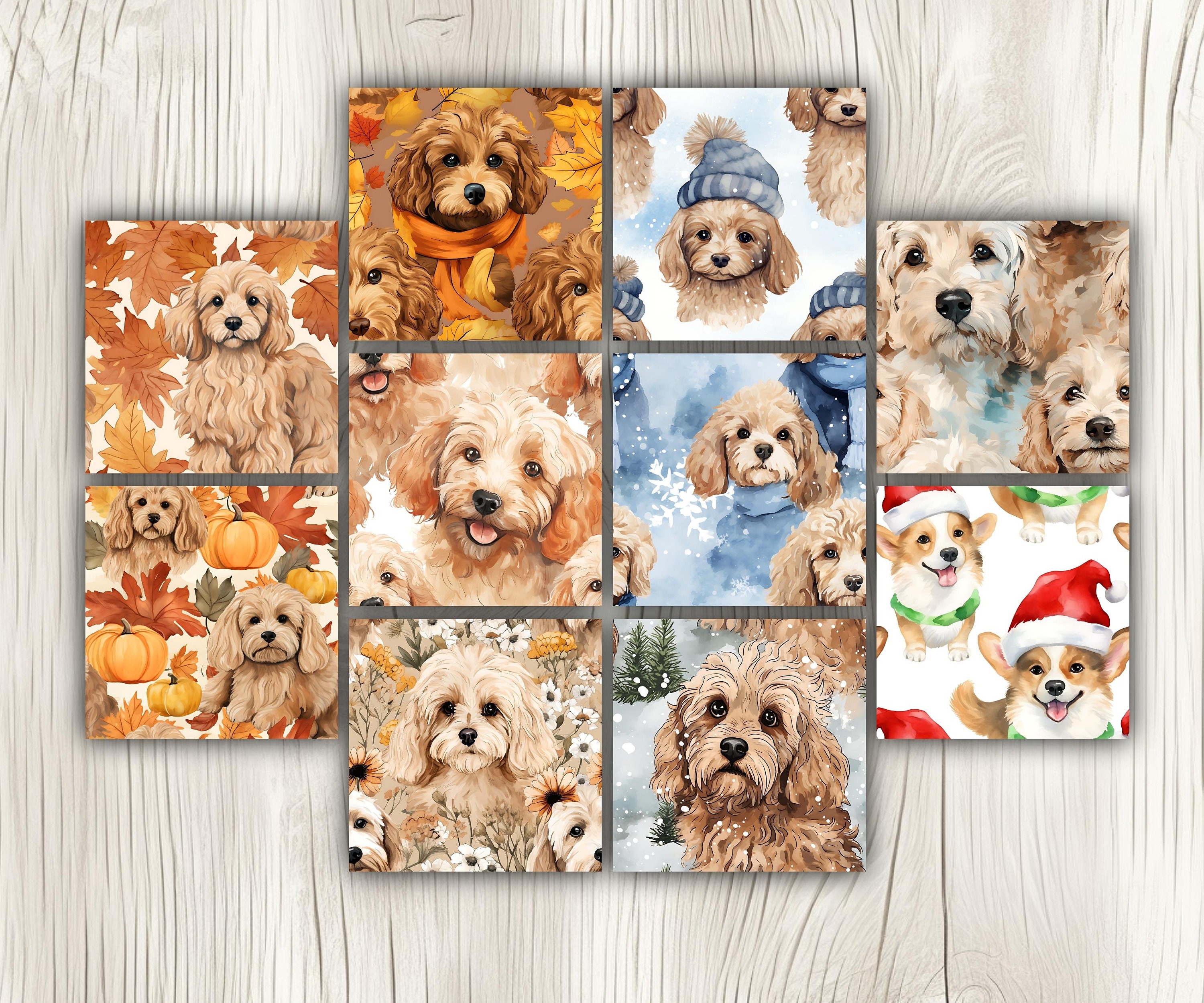 Cuddly Cockapoos Digital Paper Instant Download Digital - Etsy