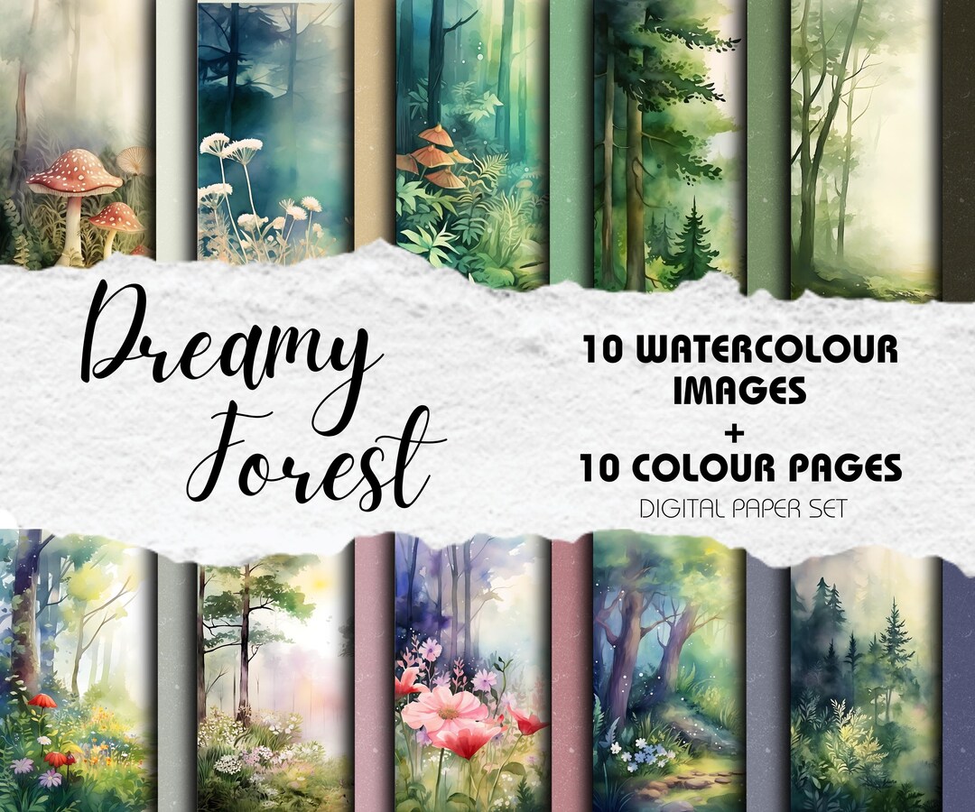 Digital Scrapbooking Forest Scenery Printable Download Scrapbook Kit ...